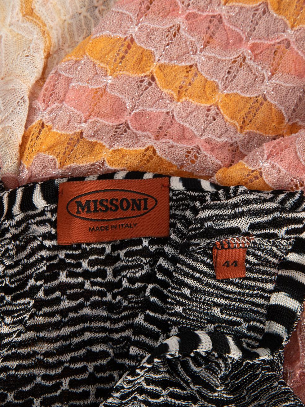 Pre-Loved Missoni Women's Pink Black & Orange Patterned Long Top For Sale 1