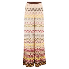 Pre-Loved Missoni Women's Pink Exotic Pattern Wide Leg Flowy Pants