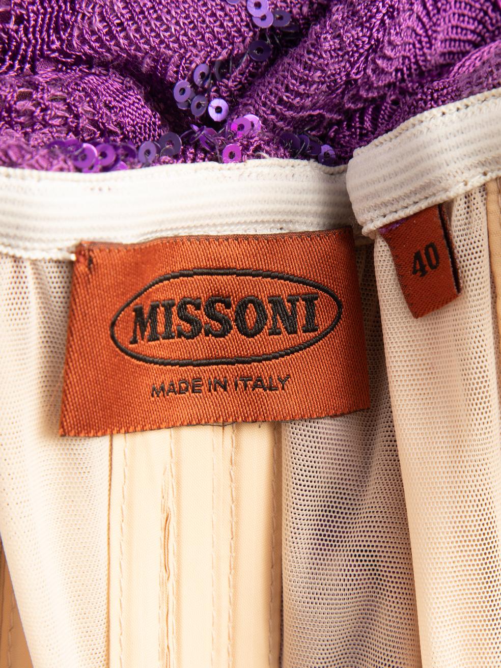 Pre-Loved Missoni Women's Purple Sequins Maxi Bustier Dress 1