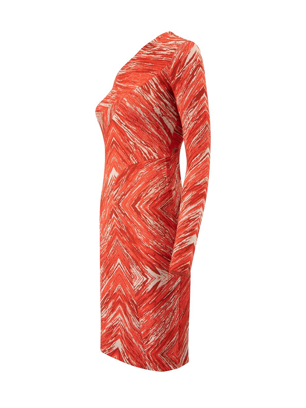 Pre-Loved Missoni Women's Red One Shoulder Bodycon Knit Dress In Excellent Condition In London, GB