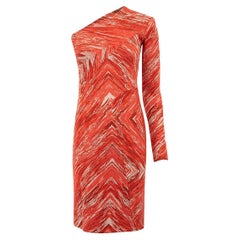 Pre-Loved Missoni Women's Red One Shoulder Bodycon Knit Dress