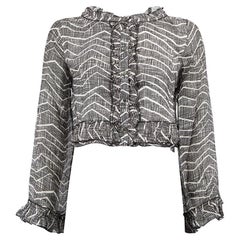 Pre-Loved Missoni Women's Ruffle Trim Button Up Cropped Shirt