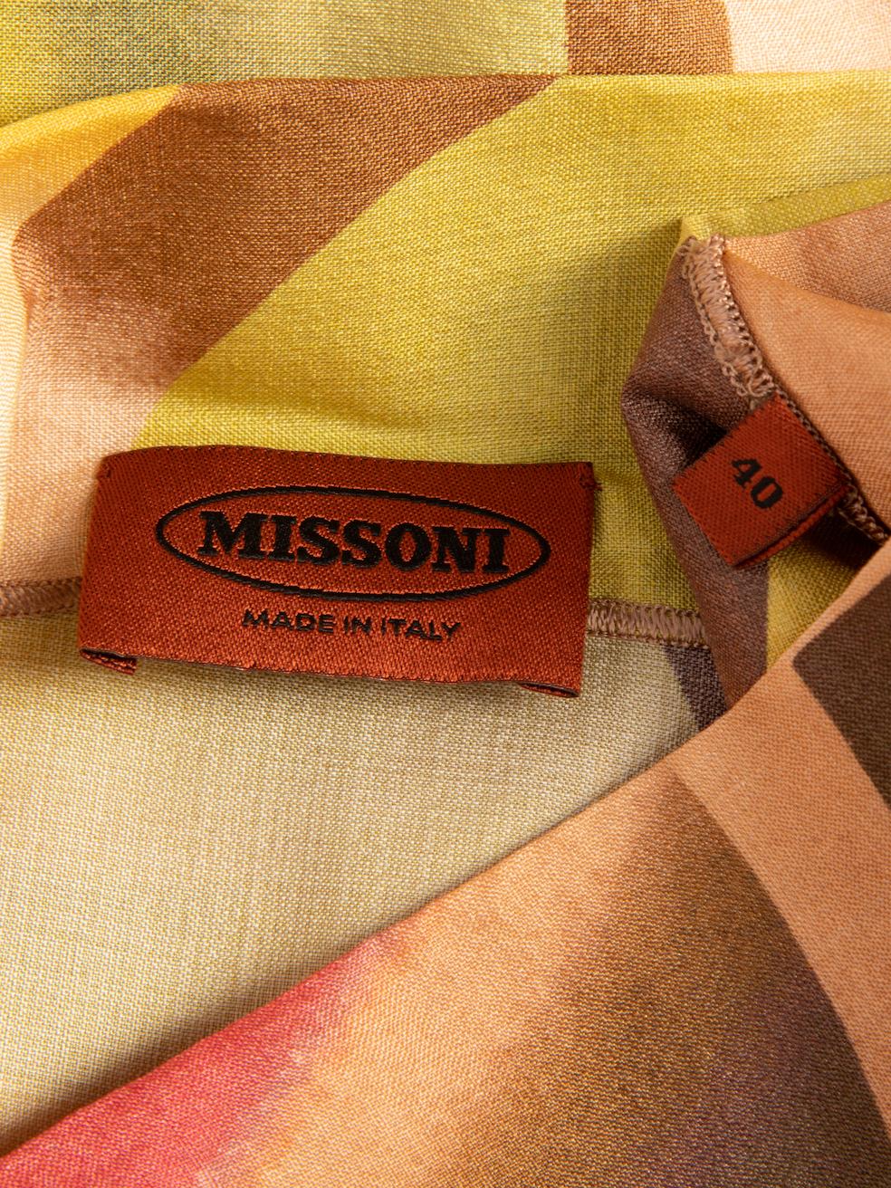Missoni - Haut tunique à large col abstrait en soie pour femmes Excellent état - En vente à London, GB