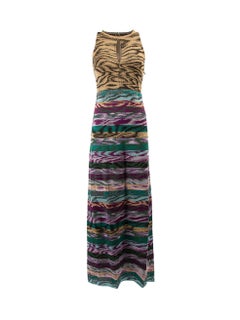 Pre-Loved Missoni Women's Woodcut Pattern Key Hole Metallic Maxi Dress
