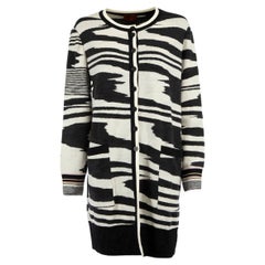 Pre-Loved Missoni Women's Zebra Pattern Black & White Button Down Cardigan
