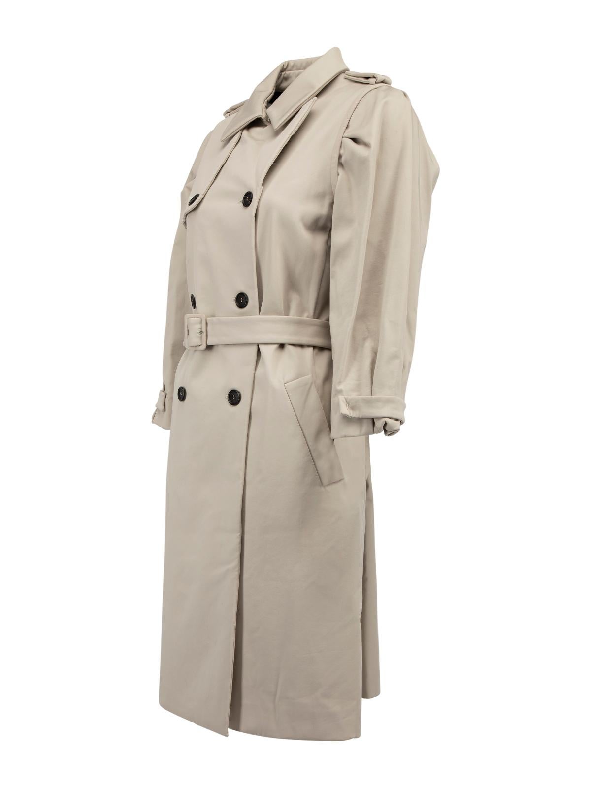 Pre-Loved Miu Miu Women's Beige Double breasted Long Line Trench Coat In Excellent Condition In London, GB