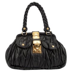 Pre-Loved Miu Miu Women's Black Matelasse Coffer Bag