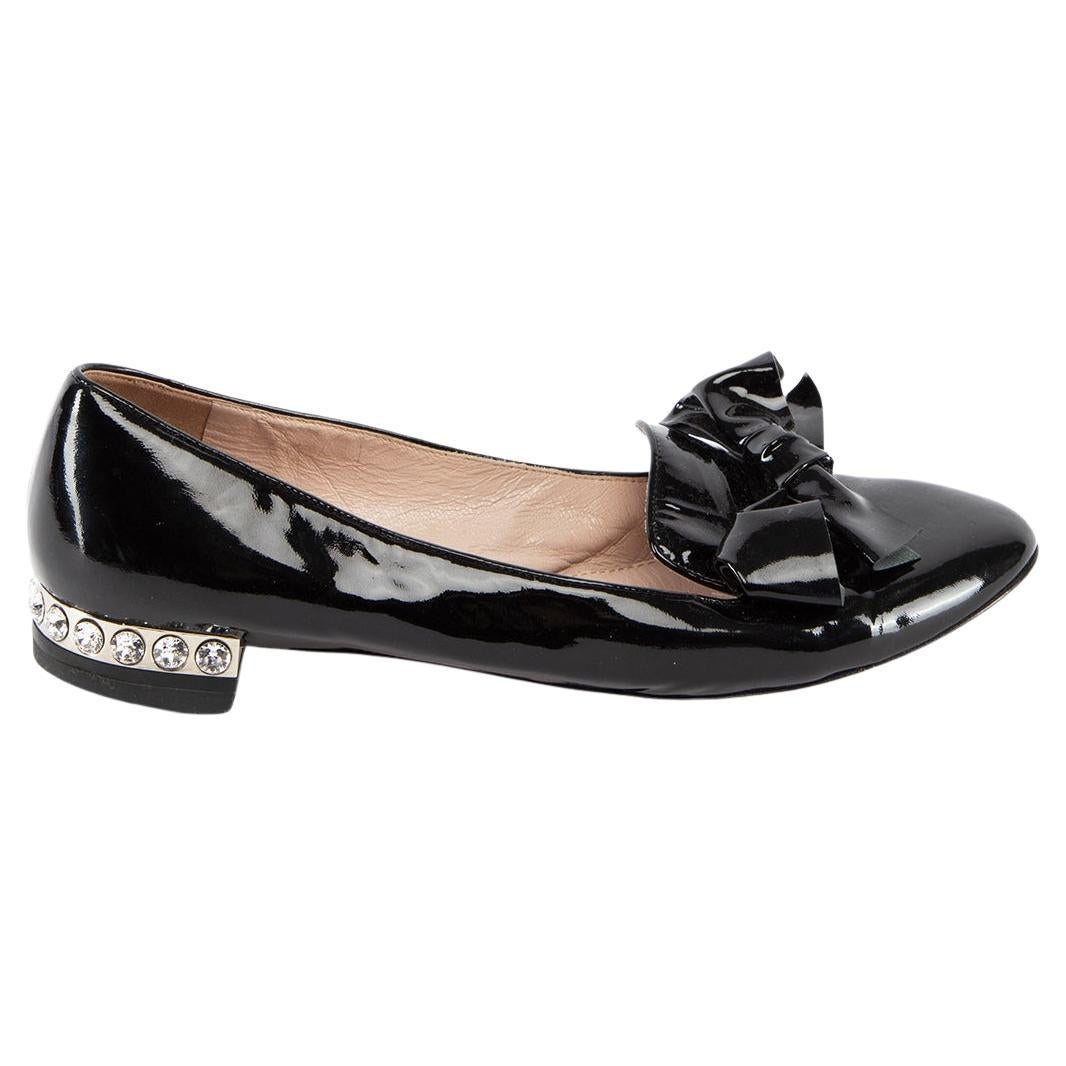 Pre-Loved Miu Miu Women
s Patent Leather Bow Flats