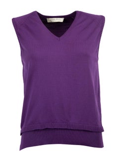 Pre-Loved Miu Miu Women's Purple Vest and Cardigan Matching set
