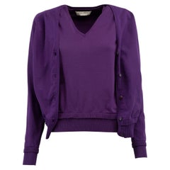 Pre-Loved Miu Miu Women's Purple Vest and Cardigan Matching set