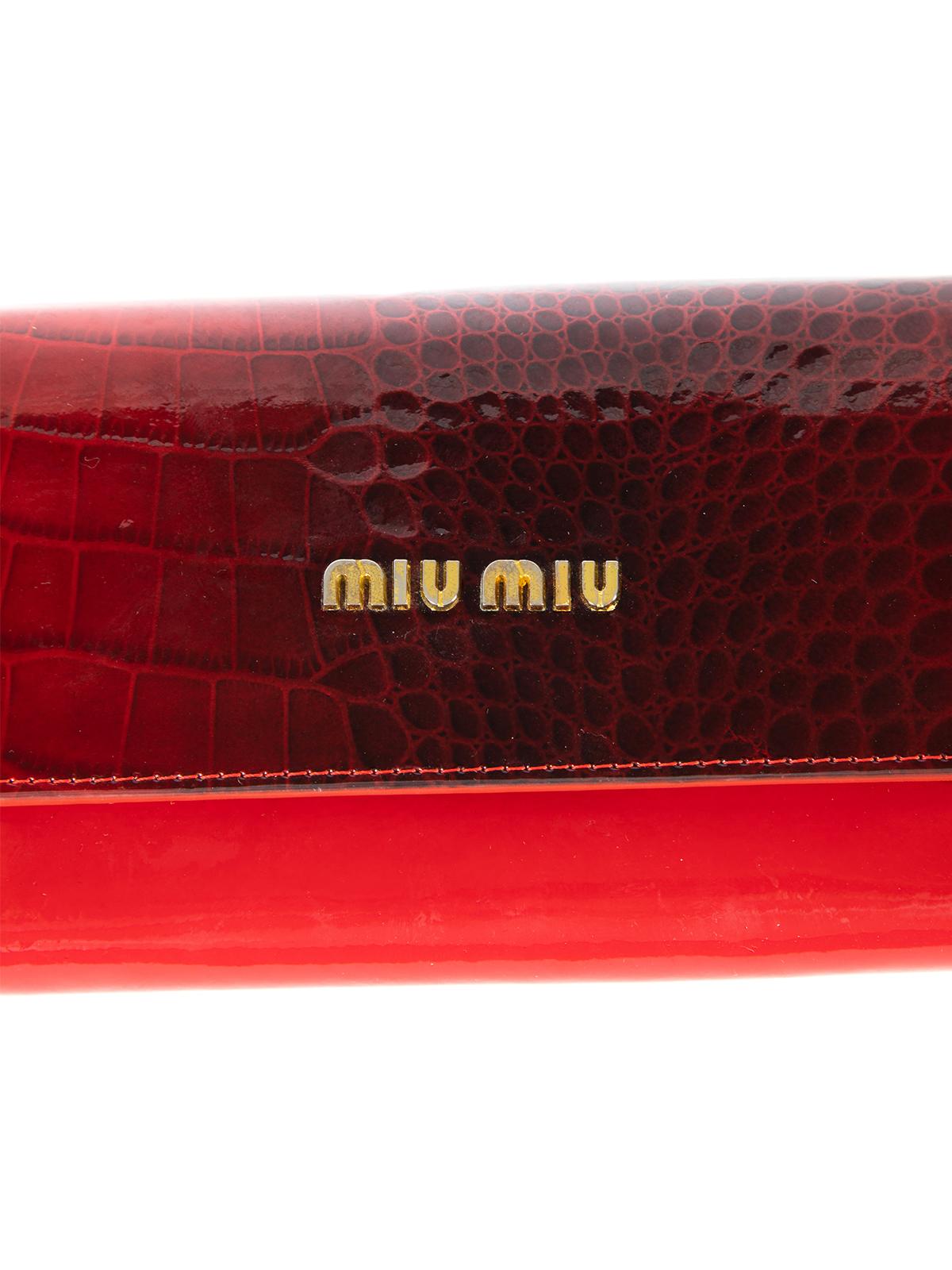 Pre-Loved Miu Miu Women's Red Patent Leather Wallet 3