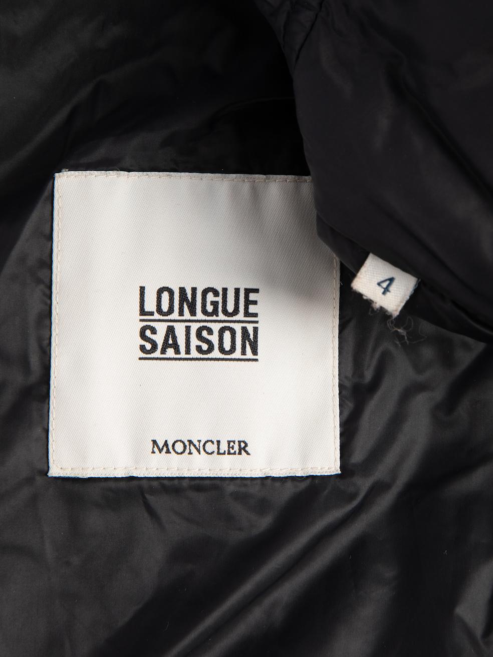 Pre-Loved Moncler Women's Black Down Long Line Belted Puffer Coat 1