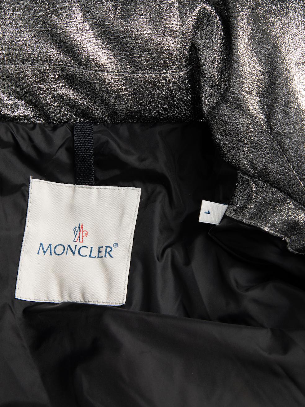 Pre-Loved Moncler Women's Silver Sangly Metallic Quilted Down Jacket
