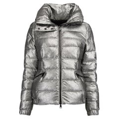 Pre-Loved Moncler Women's Silver Sangly Metallic Quilted Down Jacket