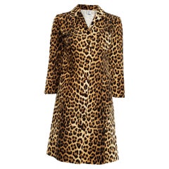 Pre-Loved Moschino Cheap and Chic Women's Leopard Coat Brown Cotton