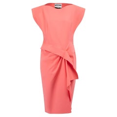 Pre-Loved Moschino Couture Women's Pink Wrap Skirt Detail Sleeveless Dress