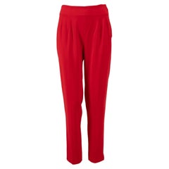 Pre-Loved Moschino Couture Women's Vintage Red High Waisted Straight Leg Trouser
