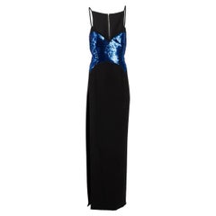 Pre-Loved Mugler Women's Sequinned Evening Dress Black Viscose