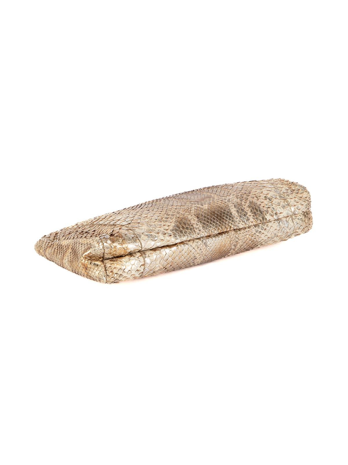 Pre-Loved Nancy Gonzalez Damen-Clutch aus echtem Python Molurus in Gold 2