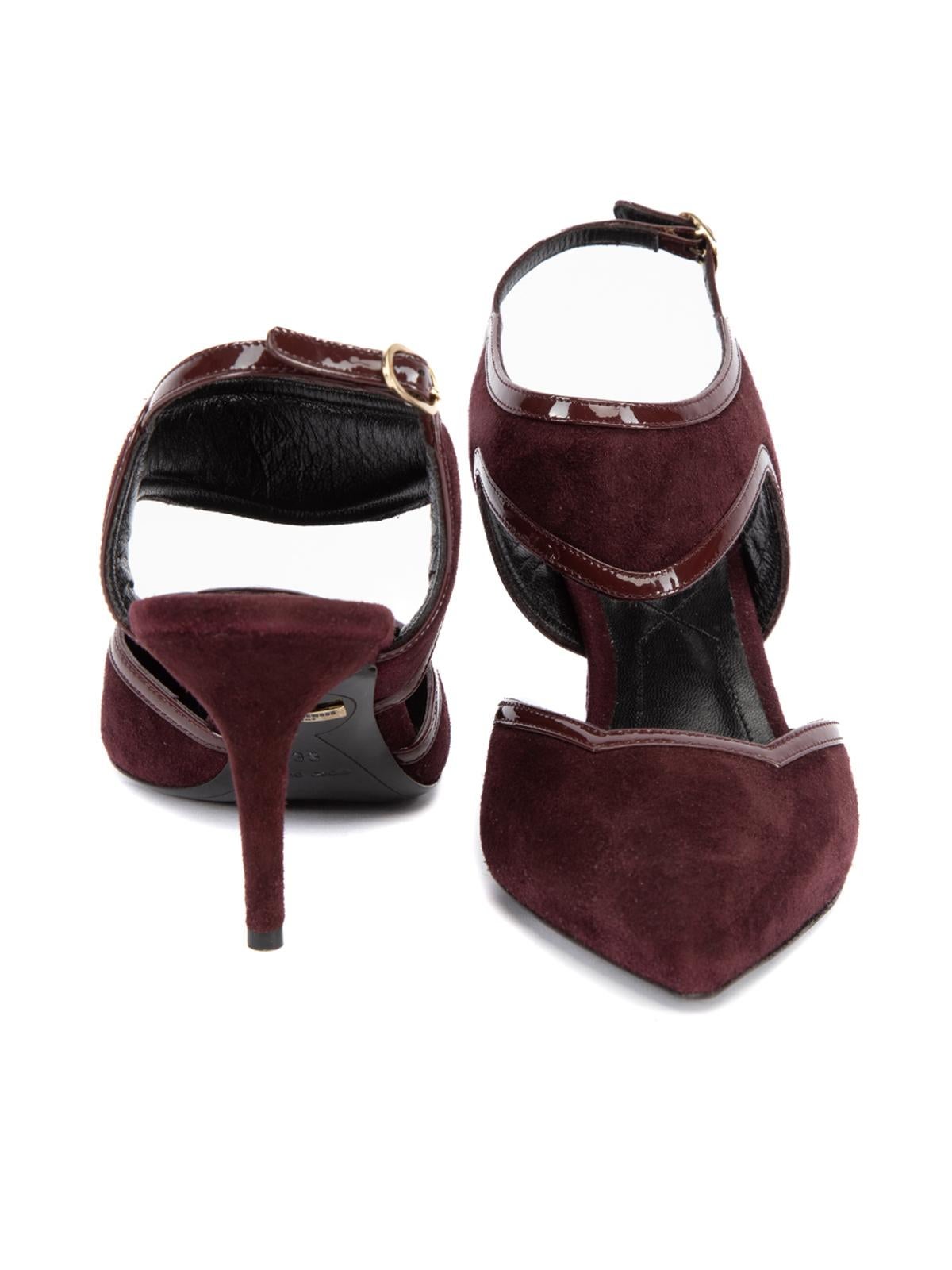 Pre-Loved Nicholas Kirkwood Women's Burgundy Leda Ankle Strap Pumps In Excellent Condition In London, GB