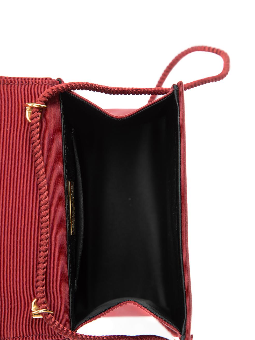Pre-Loved Nina Ricci Women's Burgundy Cord Strap Envelope Flap Bag 1