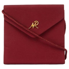 Pre-Loved Nina Ricci Women's Burgundy Cord Strap Envelope Flap Bag