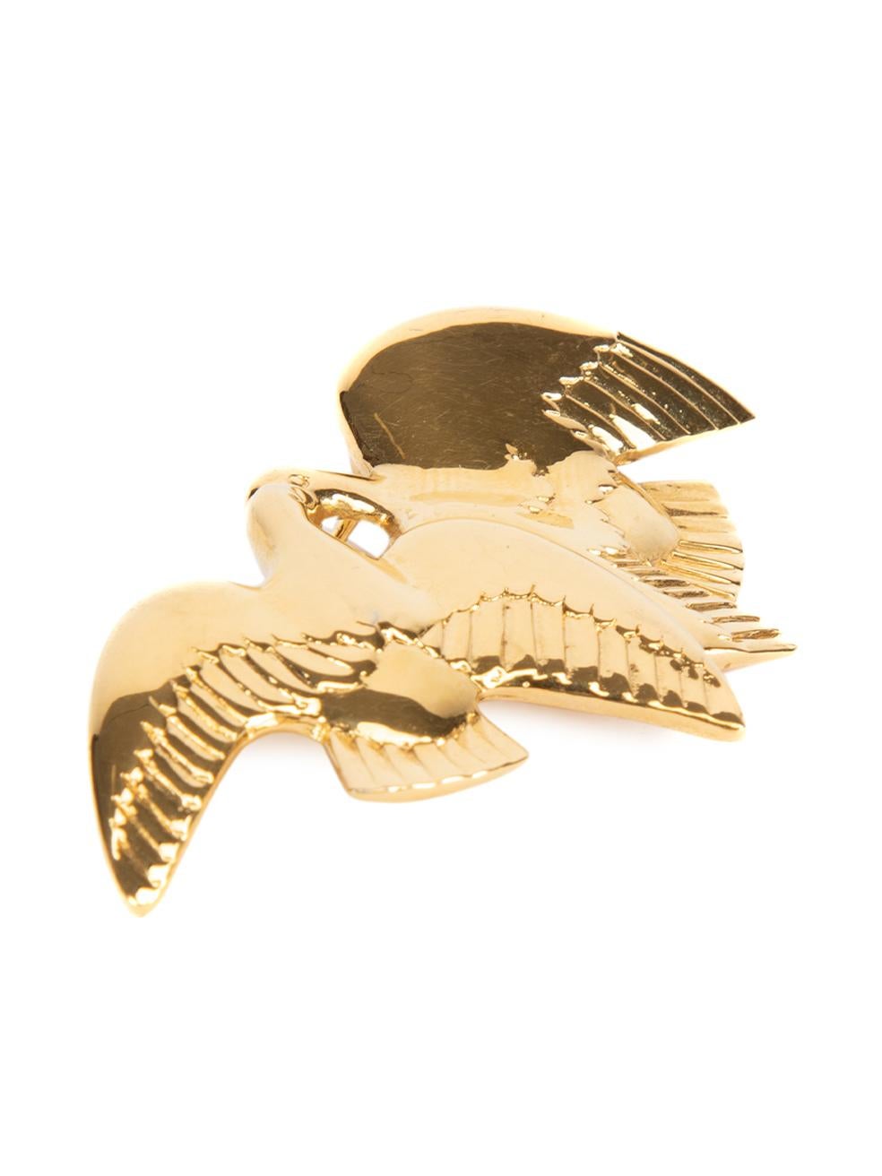 CONDITION is Very good. Minimal wear to brooch is evident. Minimal scuffs seen to gold on this used Nina Ricci designer resale item. Details Gold Metal Dove brooch Pin clasp with safety hook Composition Metal Size & Fit Height: 3. 5cm/1in Width: