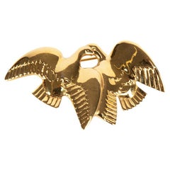 Pre-Loved Nina Ricci Women's Gold Dove Metal Brooch