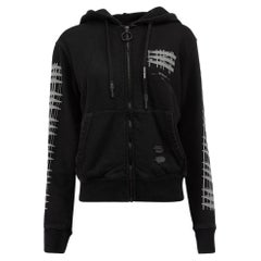 Pre-Loved Off-White Women's Black F/W 2020 Printed Zip Hoodie