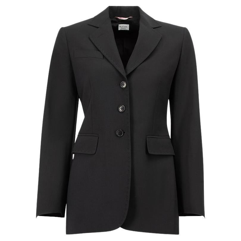 Pre-Loved Paul Smith Women
s Black Single Breasted Hip Length Blazer