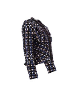 Pre-Loved Peter Pilotto Women's Pre Fall 2016 Violet Tweed Cropped Jacket