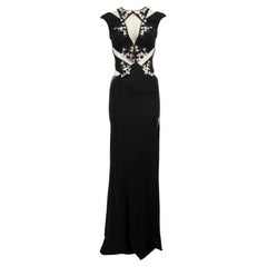 Pre-Loved Philipp Plein Women's Black Embellished Full Length Gown