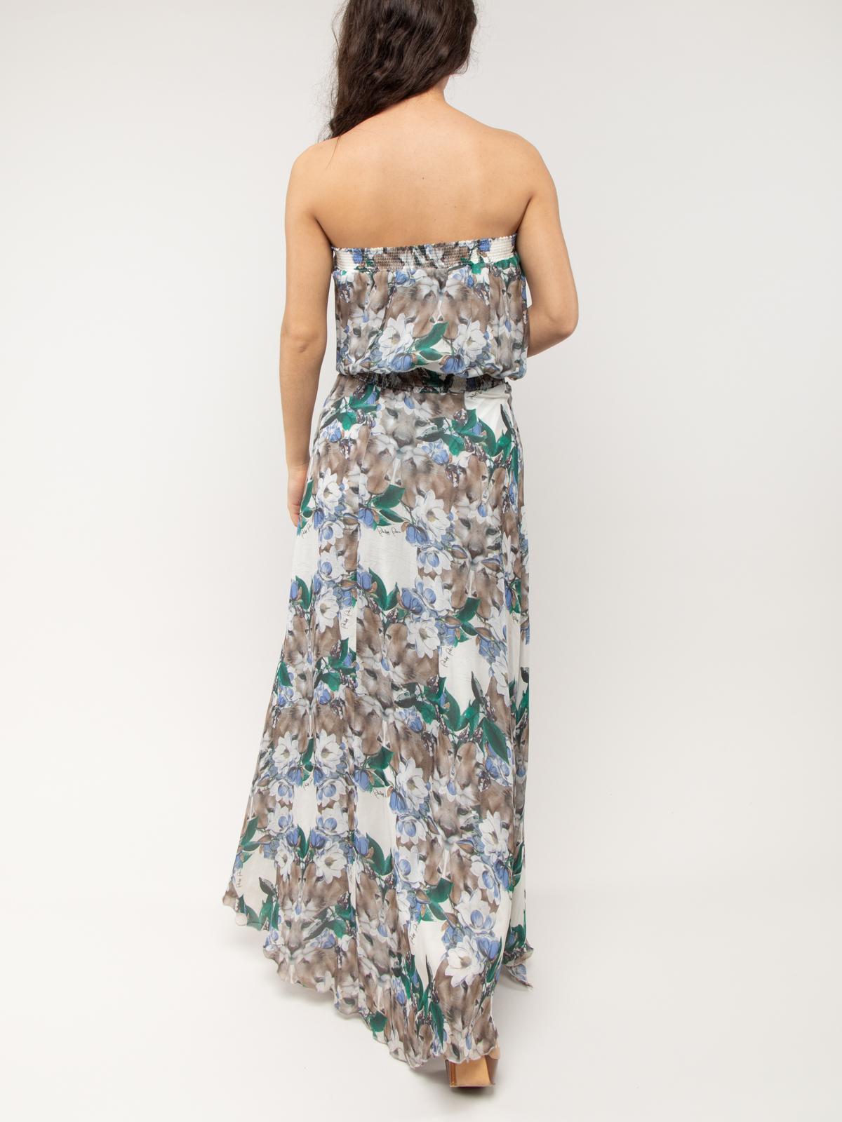 Pre-Loved Philipp Plein Women's Strapless Silk Patterned Dress 1
