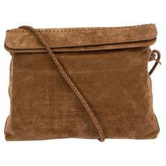 Pre-Loved Polo Ralph Lauren Women's Suede Braided Brown Shoulder Bag