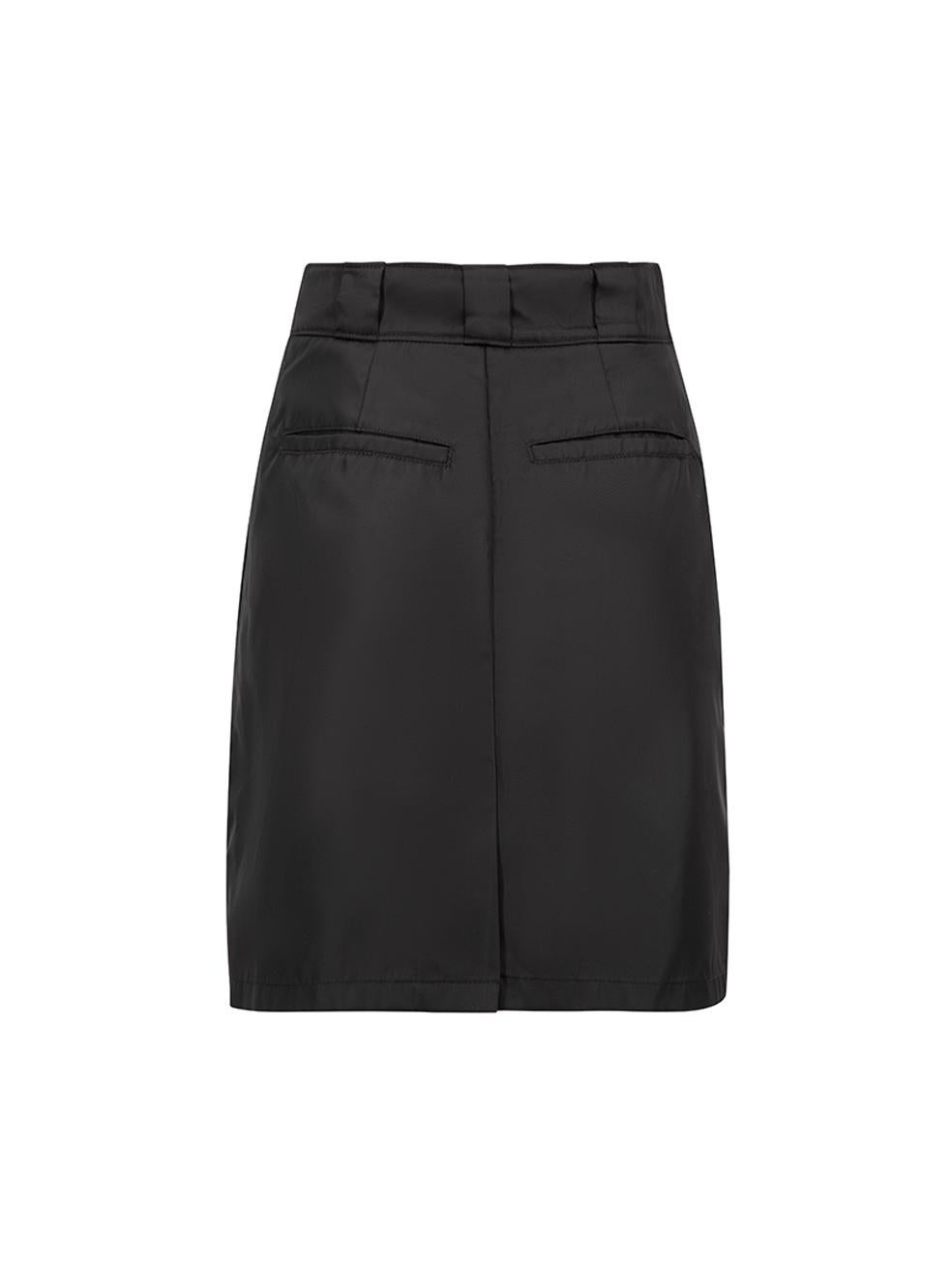 Pre-Loved Prada Women's Black High Waisted Wrap Mini Skirt In Excellent Condition In London, GB