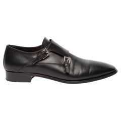 Pre-Loved Prada Women's Black Leather Double Monk Strap Shoes