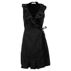 Pre-Loved Prada Women''s Black Ruffle Collar Dress