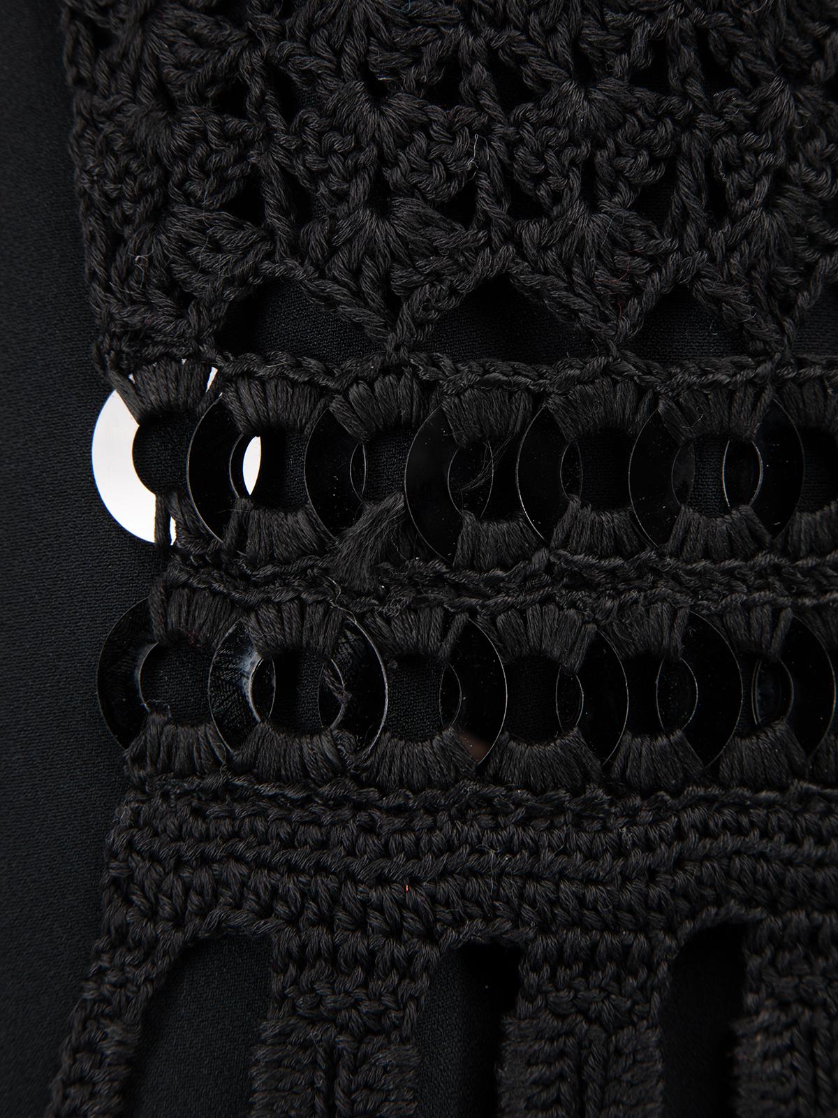 Pré-aimé Prada Women's Black Sleeveless Beaded Patterned Dress 3