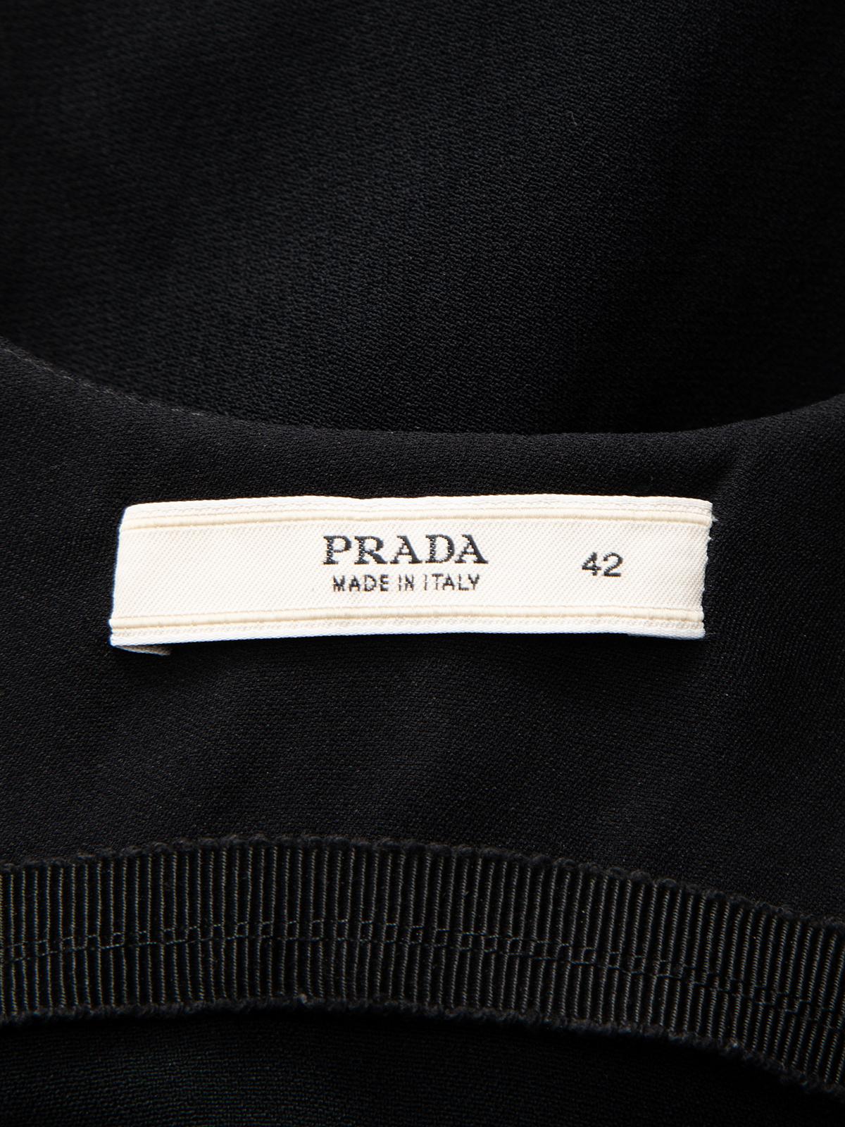 Pré-aimé Prada Women's Black Sleeveless Beaded Patterned Dress 4