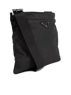 Pre-Loved Prada Women's Black Tessuto Messenger Bag