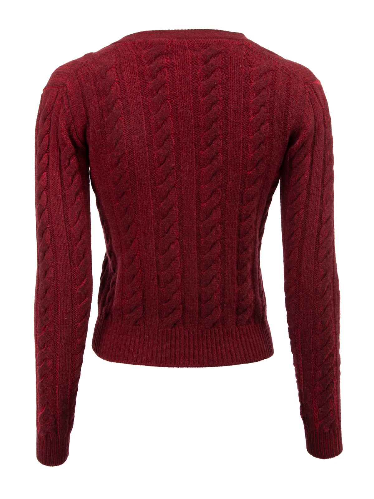 Cardigan en tricot torsadé pour femmes Prada, bourgogne, d'occasion Excellent état - En vente à London, GB