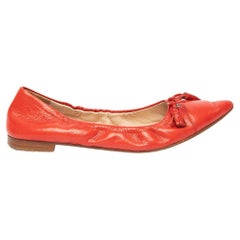Pré-aimées Prada Ballerines en cuir à pompon pour femme