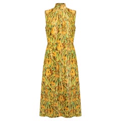 Pre-Loved Prada Women's Patterned Velvet Mock Neck Midi Dress
