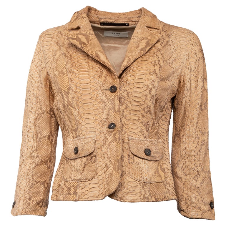 Pre-Loved Prada Women's Python Cropped Jacket For Sale at 1stDibs