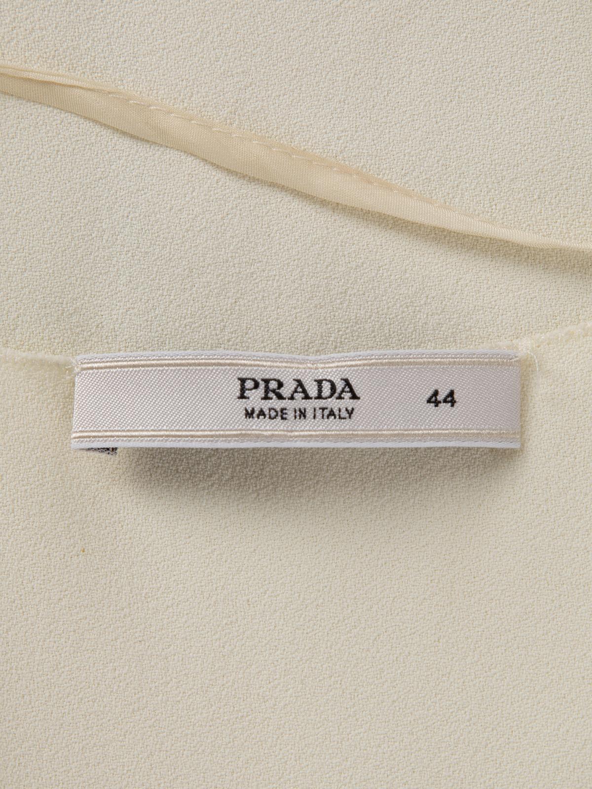 Robe à manches courtes blanche Prada pour femme, prélavée 1