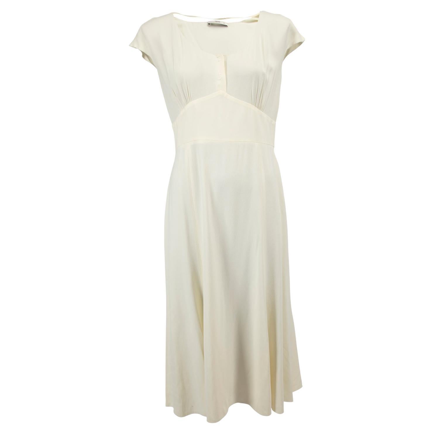 Robe à manches courtes blanche Prada pour femme, prélavée