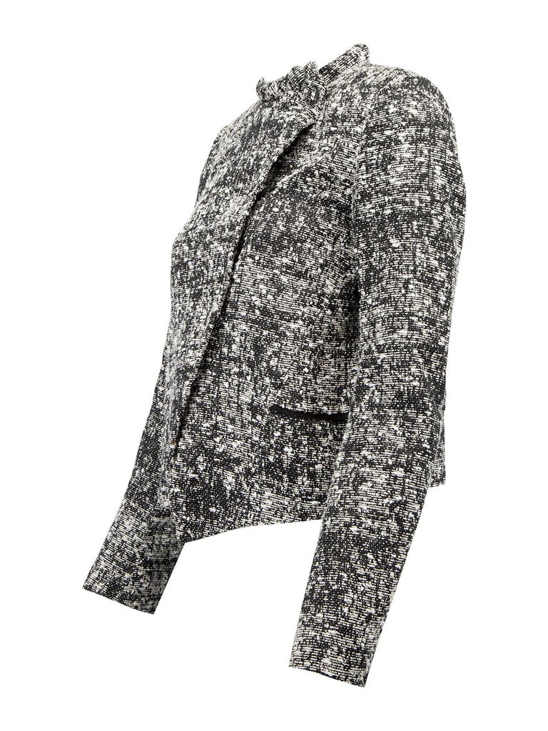 PreLoved Proenza Schouler Women's Black and White Woven Cotton Jacket For Sale at 1stDibs