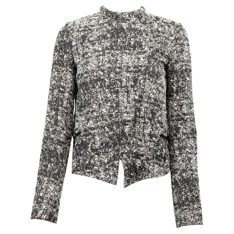 PreLoved Proenza Schouler Women's Black and White Woven Cotton Jacket For Sale at 1stDibs