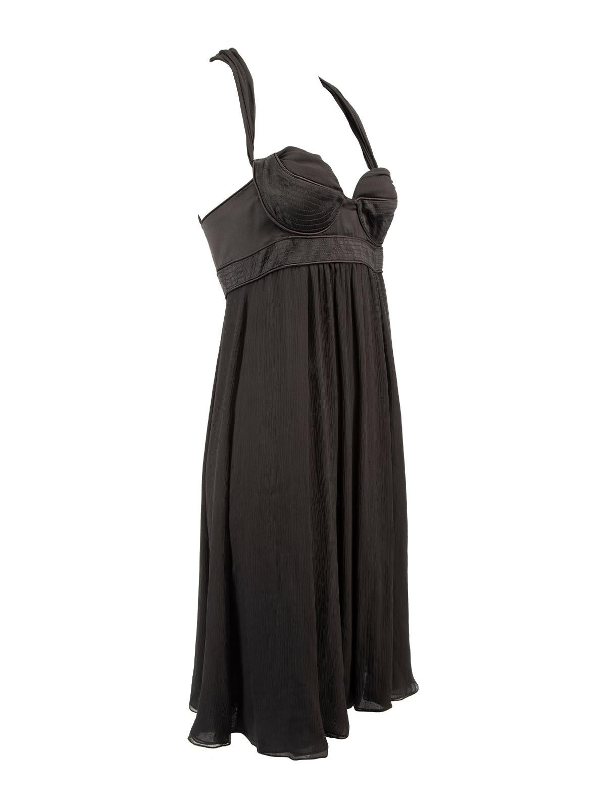 CONDITION is Very good. Hardly any visible wear to dress is evident. Some loose threads can be seen, especially on the fastening clasps on this used Proenza Schouler designer resale item. . Details Black Silk Flowy midi dress Corset bra with boning