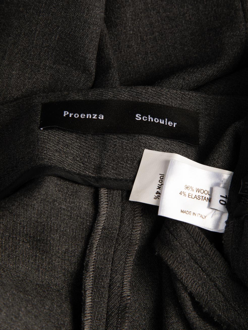 Pre-Loved Proenza Schouler Women's Grey Wool Straight Leg Trousers In Excellent Condition For Sale In London, GB
